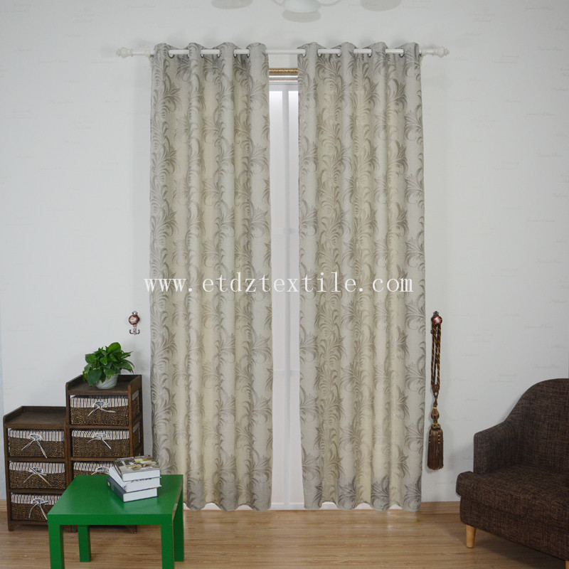 ZYL029 Grey Typical Polyester Slub Yarn Piece Dyed Curtain Fabric