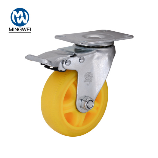 4 Inch Yellow TPR Caster with Brakes