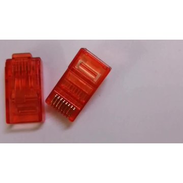 Red Color RJ45 Cat5e connector 8P8C connector