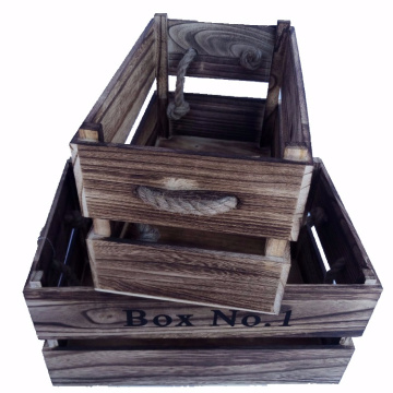 Country Rustic Finish Wood Decorative Storage Crates Cheap Zakka Gift Box