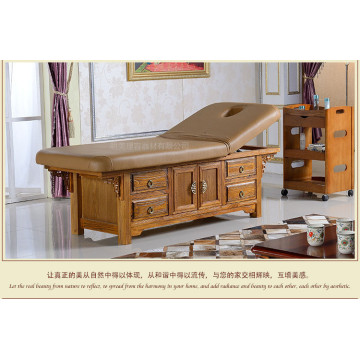 wooden frame  massage table for beauty salon