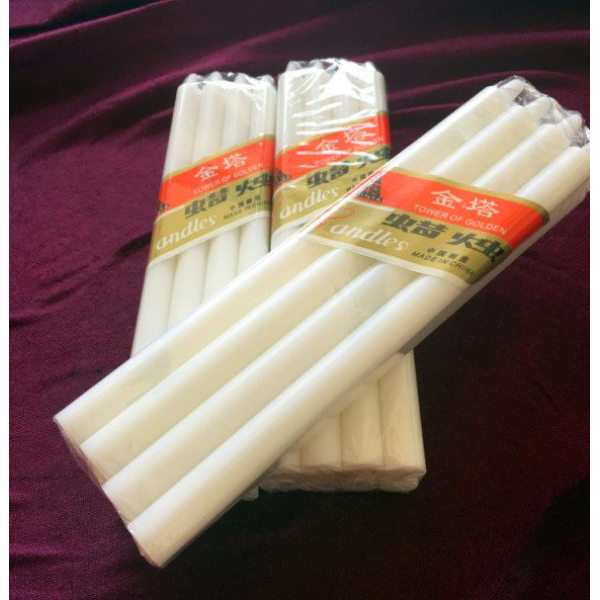 6PCS white small larger  wax strong candles