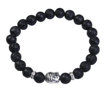 Lava Stone 8MM Gemstone Buddhism Prayer Beads Bracelet