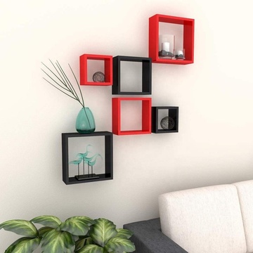 wood square wall cube shelves