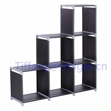 3 tiers Storage Cube Closet Organizer Shelf 6-cube Cabinet Bookcase Black