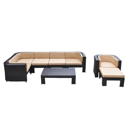 Wicker Garden Dining Outdoor Furniture with Ottomans