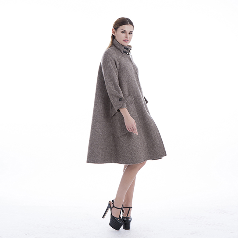 Fashion upright collar cashmere overcoat