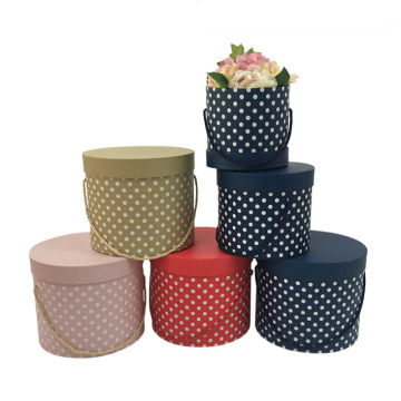 Dots pattern round flower box wholesale