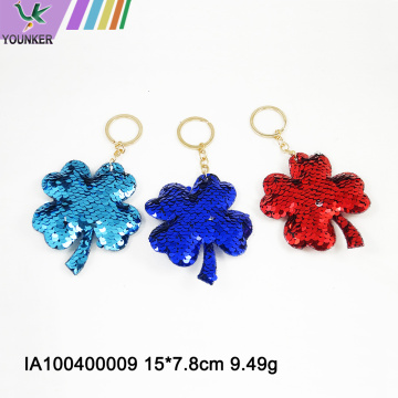 Clover sequined key chain bag pendant