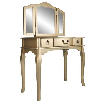 Tri Folding Mirror Wood Bathroom 3 drawers Vanity hotel dresser