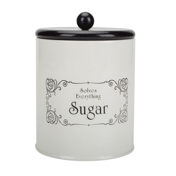White tea sugar coffee canister set for kitchen