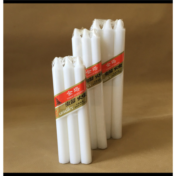 8pcs white pillar stick paraffin wax candle