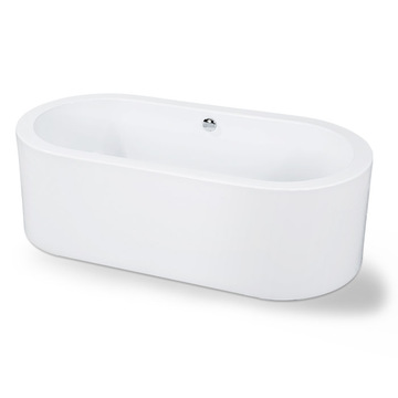 One Piece Oval Freestanding Bathtub in White