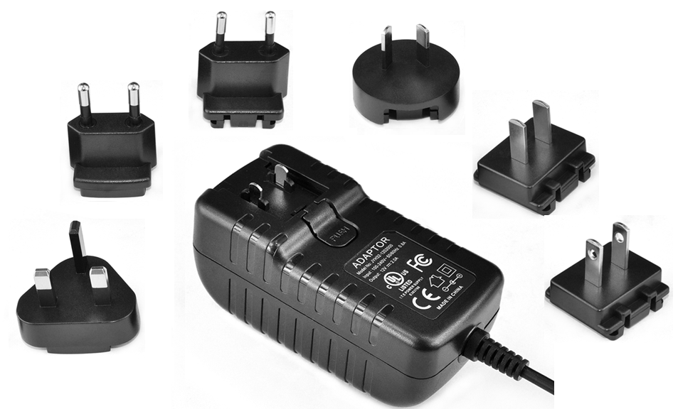 36W Interchangeable Plug Wall Mount Charger