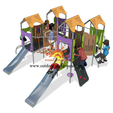 Kids Outdoor Playhouse Equipment With Slide