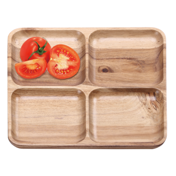 Wooden food serving tray