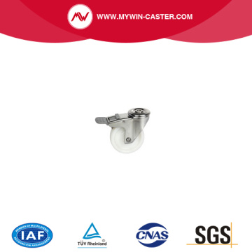bolt hole stainless steel nylon caster with total brake