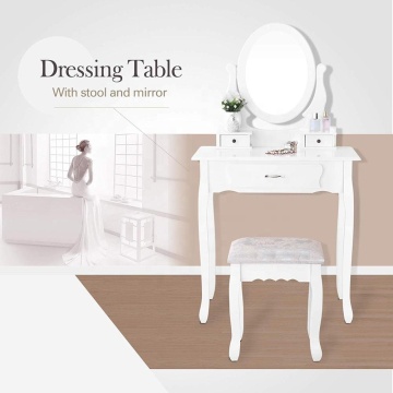 Portable 3 Drawers Vanity Set makeup table with mirror