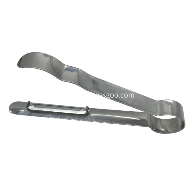 Stainless Steel Tongs Style Swivel Peeler 2