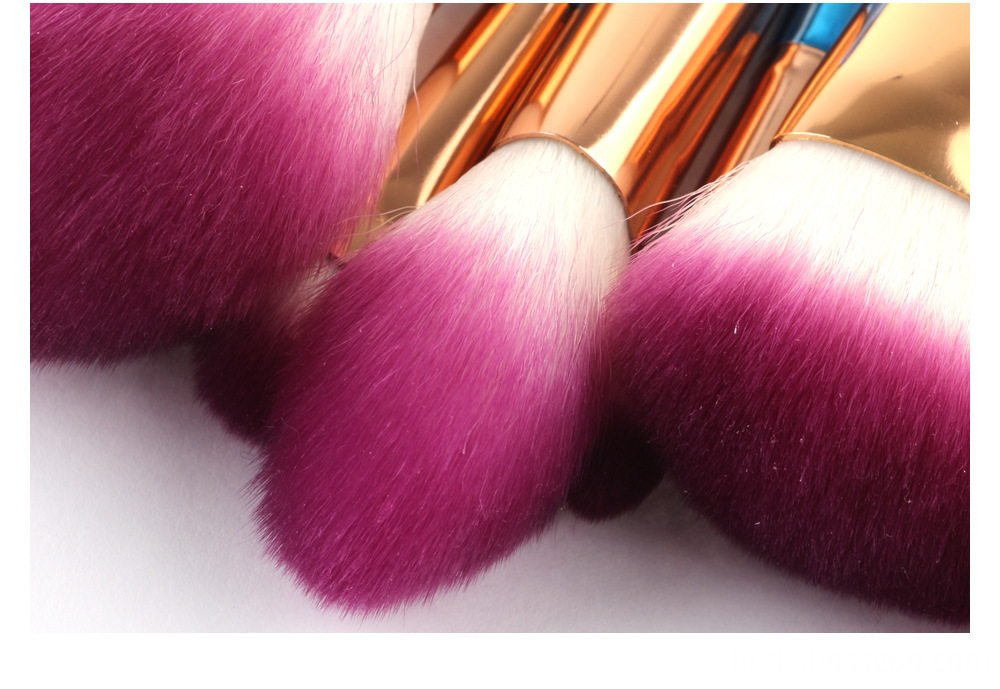 10 Pcs Diamond Rose Gold Makeup Brushes Sets 2