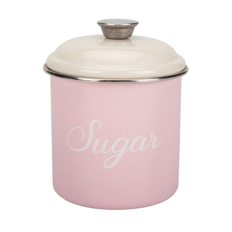Pink Tea Sugar Coffee Canister