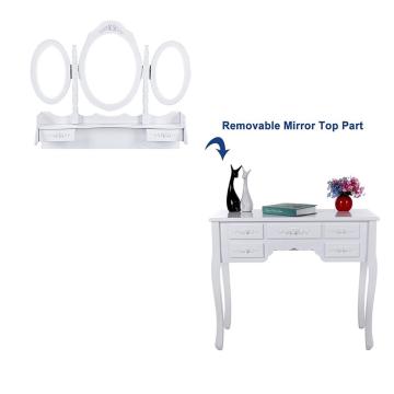 modern Large-capacity movable white dressing table furniture
