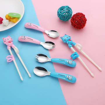 Wholesale Children's Learning Chopsticks Spoon And Fork Set