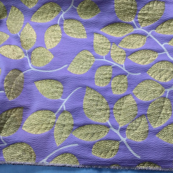 Purple Strecth Jacquard Brocade for Dress