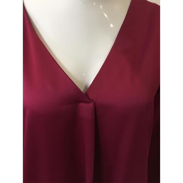 Solid Polyester BlouseIin Color Fuxia