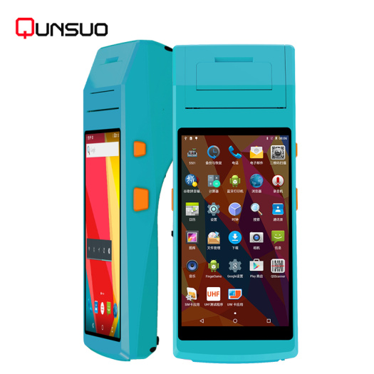 Full screen Handheld Android pos PDA with printer