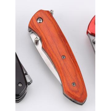 Pilot-like One hande open Folding Knife wood handle