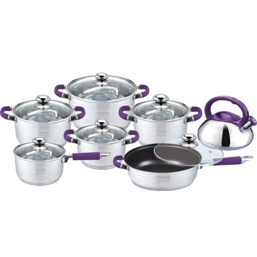 13pcs stainless steel cookware  with clear
