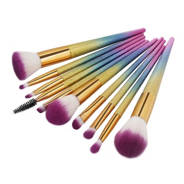 Metallic Makeup Brush Set 10 Pcs