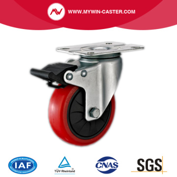 Braked PU Plate Swivel Industrial Caster