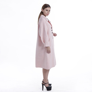 Pink single breasted cashmere coat