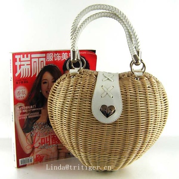 Cheap Cute straw wicker rattan woven basket tote bag