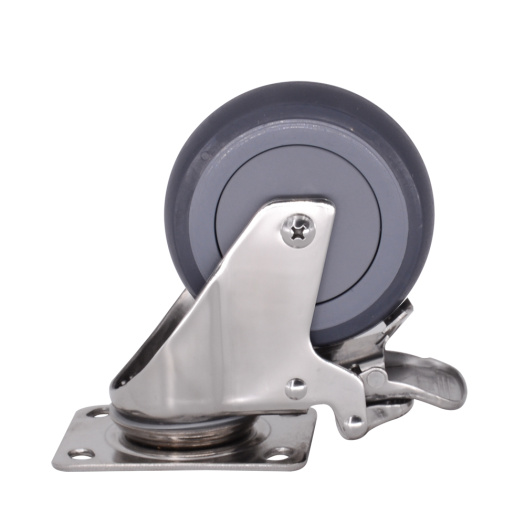 Stainless Steel 4 Inch TPR Caster With Brake