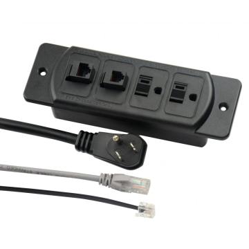 US 3-Outlets Power Unit With Internet Ports