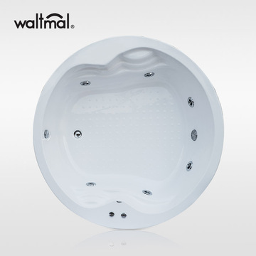 Round Acrylic Drop-in Bathtub in White