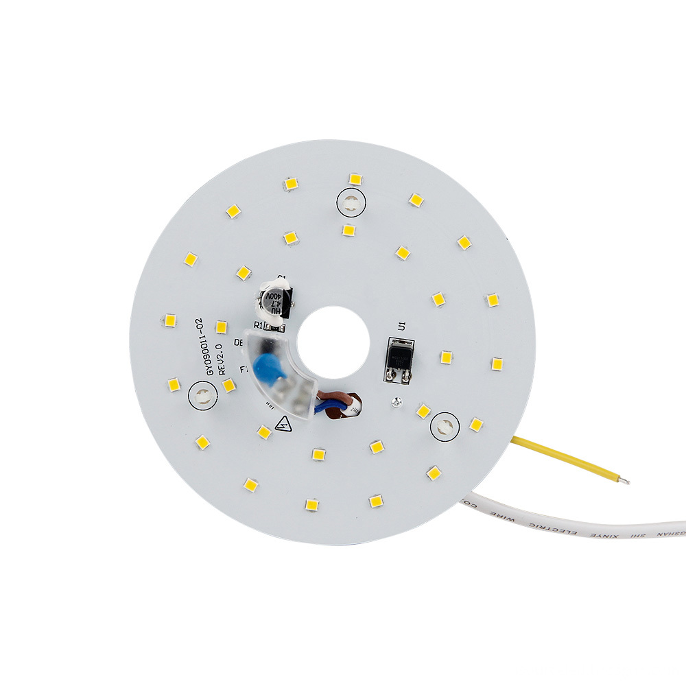 Front view of warm white 9W ceiling light module