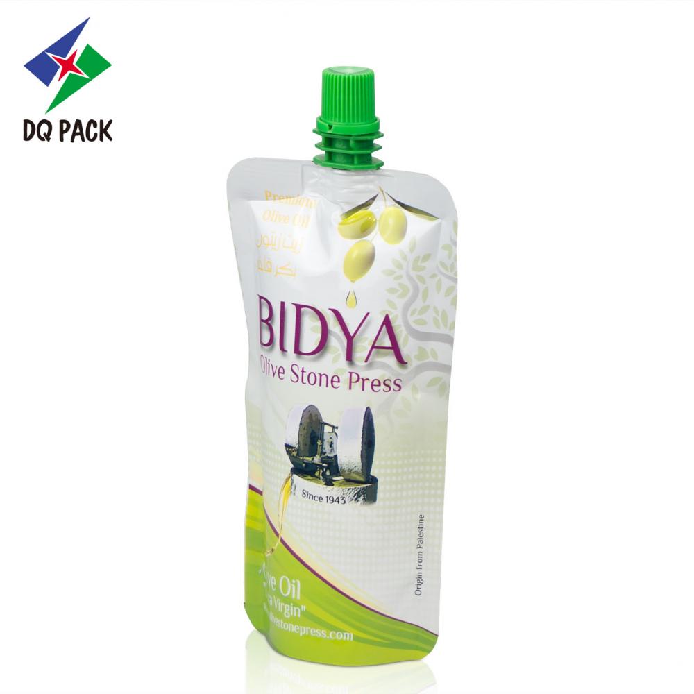 Olive oil plastic packaging bag with spout 