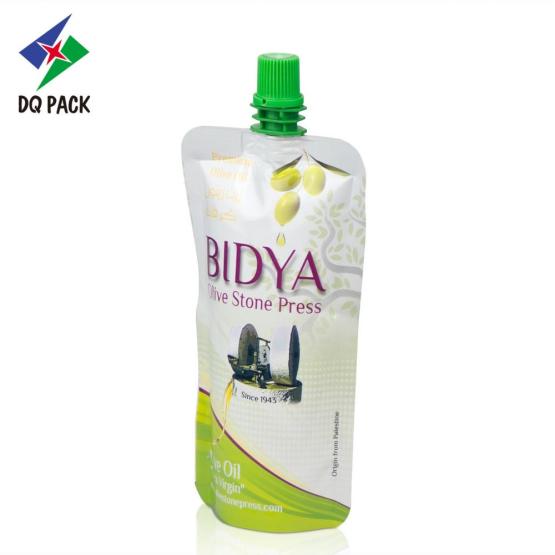 Olive oil plastic packaging bag with spout
