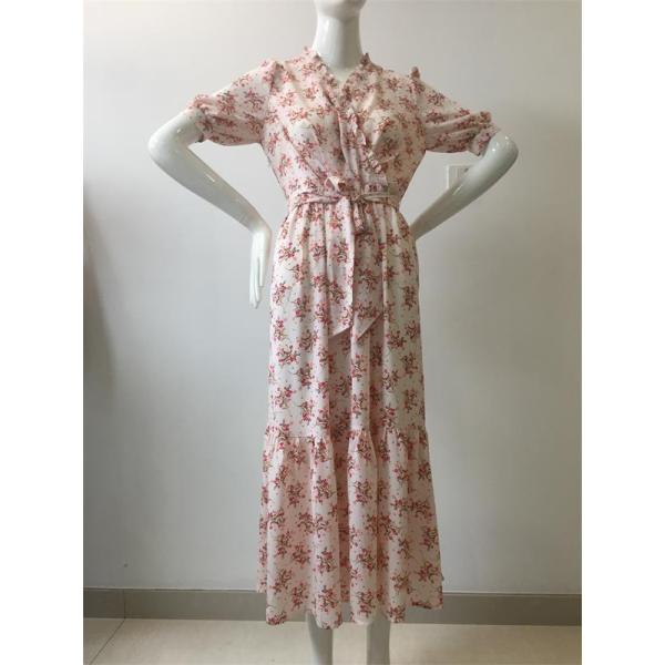 Short Sleeve Dress in Floral Printing