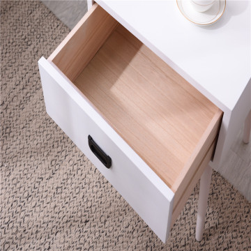 Factory Wholesale Solid Wood Bedside Table Modern Night Table Wood White Bedside