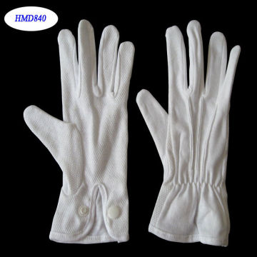 White Cotton Parade Gloves with Snap Closure