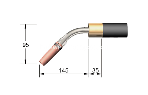 36KD Automatic 45 Bent MIG Welding Torch