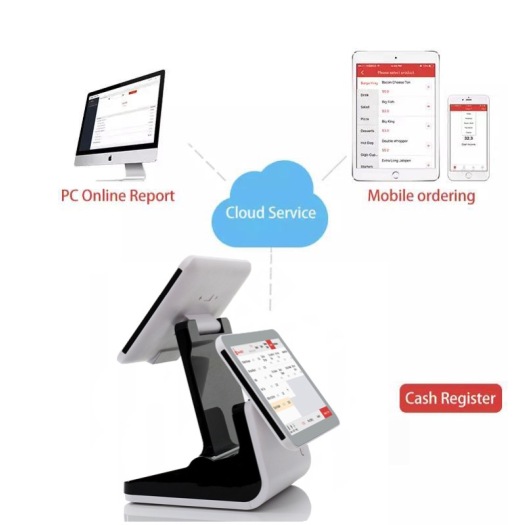 12.5'' dual screen restaurant cafe POS