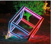 Rubik's cube garden lamp
