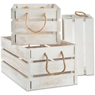 Set of 3 Rustic Vintage-Style Grey Wooden Storage Crates
Set of 3 Rustic/Vintage-Style Grey Wooden Storage Crates