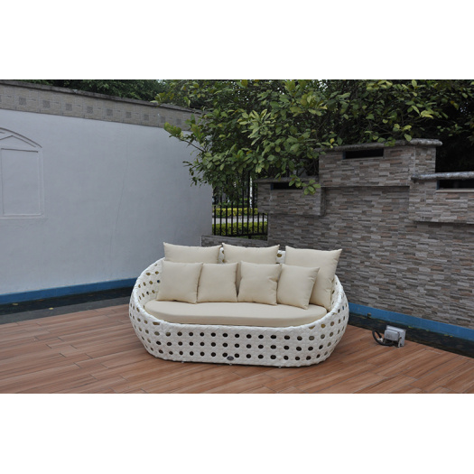 Aluminium Frame White Garden Rattan Sofa